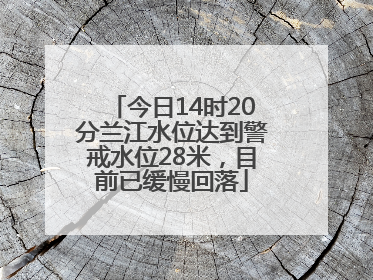 今日14时20分兰江水位达到警戒水位28米，目前已缓慢回落